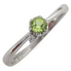 プラチナ8月誕生石ペリドット指輪シ...