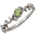 ファランジリング唐草アラベスクペリドット指輪SV925