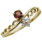 ファランジリング一粒ガーネット指輪ガーネットリングK18ピンキーリング