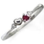 ファランジリングプラチナルビー指輪ハートモチーフリングクリスマスポイント消化
