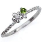 ファランジリング18金ペリドットフラワー指輪リング一粒