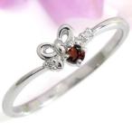 1月誕生石ガーネット指輪レディースシルバーアクセサリーリボン