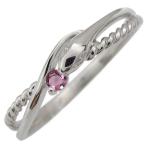 へび蛇指輪人気リングレディースピンクトルマリン指輪シルバーファランジリング