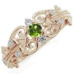 ペリドットリングK18指輪アロー弓矢リング