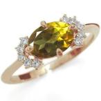 シトリンリング大粒指輪オーバルリングK18