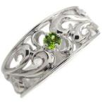 メンズリングペリドット指輪リング一粒K18