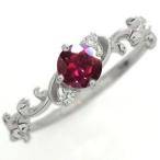 ルビーリング唐草一粒K18ルビー指輪
