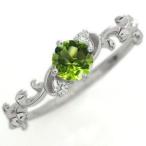 ペリドットリングアラベスクリング唐草K10指輪