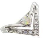 オパールリングV字リングK10指輪