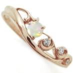 オパールリングアラベスクK18唐草指輪レディースリング