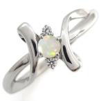 プラチナリングオパールリングクロスリング指輪クリスマスポイント消化