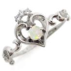 プラチナオープンハートリングティアラオパールリング指輪クリスマスポイント消化