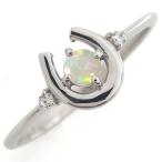 プラチナホースシューリングオパール馬蹄指輪クリスマスポイント消化