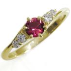 ルビー指輪シンプルリング上品18金リング