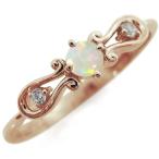 オパール馬蹄指輪ホースシューリングK10