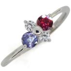 ルビー指輪シンプルレディースエレガントリングsv