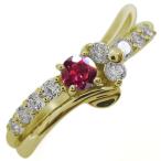 ルビーリング結婚10周年Vラインリング指輪10金