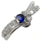 プラチナリング結婚10周年サファイア指輪V字メモリアルリングクリスマスポイ...