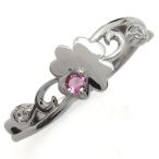 ピンクトルマリン指輪クローバーシル...