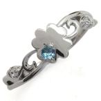 ブルートパーズ指輪クローバーシルバー唐草四葉レディース