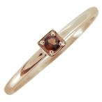 ガーネットリング大人シンプル華奢指輪一粒リングスクエア10金