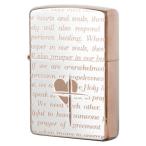 Zippo ジッポ ジッポー ライター ラバーズ・クロス・メッセージALL 銀サテーナ＆ピンクゴールド