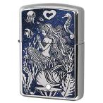Zippo ジッポライター アーマー 人魚 マーメイド ホワイトニッケル ラメプリント ARMOR Mermaid スワロフスキー