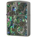 Zippo ジッポライター アーマー シェル 貝 花 インレイ 象嵌 モザイクシェル ARMOR Mosaic Shell Antique Nickel B