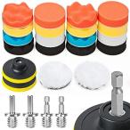 ポリッシャー バフ 80mm 24点 六角軸付き 電動ポリッシャー用 電気ドリル インパクトドライバー用 研磨パッド 洗車セット 自動車ポリッシャー車