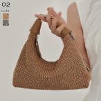 秋新作 カゴバッグ レディース バック 2way 大きめ 肩掛けバッグ 草編みバッグ ストローバッグ メッシュバッグ 夏バッグ サマーバッグ 旅行バッ