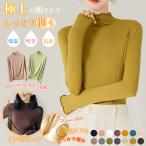 ＜2枚まとめ買いで送料無料＞Tシャツ 長袖 秋新作 秋冬 暖かい カットソー レディース プチハイネック ハイネック プルオーバー トップス カットソー 長袖