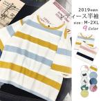 Tシャツレディース半袖ボーダーネコ...