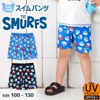 水着 男の子 サーフパンツ ボーイズ キッズ SMURFS スマーフ キャラクター アニメ ベビー UV加工 100cm 110cm 120cm 130cm スイムウェア 海パン スイムパンツ 夏