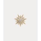 ブローチ ゴールドプレーテッド クリスタル スターバースト ピン レディース