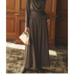 ショッピングワイドパンツ スラックス パンツ パウダーサテンワイドパンツ レディース