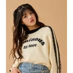 ニット セーター レースロゴニット キッズ 子供服 女の子