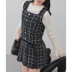 ショッピングアンドミー ワンピース ラメツィードミニ丈ジャンスカ