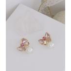 イヤリング ビジューリボンイヤリング レディース