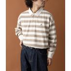 [GEVACO] рубашка-поло с длинным рукавом L бежевый мужской 