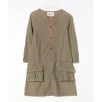 ショッピングダンガリー 「DENIM DUNGAREE」 フリル長袖ワンピース 14 グリーン レディース