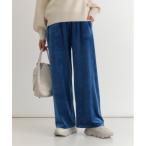 パンツ 「HONEYSUCKLE ROSE」ベロアイージーワイドパンツ (エレガント / リラックスフィット / 上品な光沢感 / スタイリング自在)