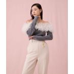 ニット セーター チュールオフショルニット レディース