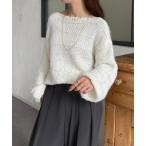 ショッピングスパンコール ニット セーター スパンコールMIXローゲージニット レディース