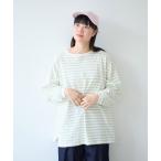 ショッピングボーダー tシャツ 1/16 空紡ボーダー おおきめプルオーバー レディース