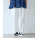 ショッピングリネン パンツ コットン/リネン lace×pin tuck パンツ レディース