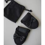 シューズ 「 Jelly moo / ジェリームー 」 収納ポーチ付き リボン 携帯ルームシューズ / 折り畳みスリッパ レディース メンズ