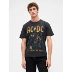 ショッピングGAP tシャツ AC/DC リラックスフィット グラフィックTシャツ メンズ レディース