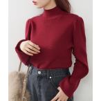 ニット セーター 「無地＆ボーダー」ハイネックリブニット レディース