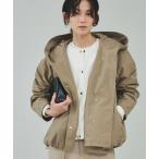 ブルゾン アウター 「小顔効果抜群！大人のフードブルゾン」タスランストレッチフードブルゾン/春アウター/春服/オフィスカジュアル レディース