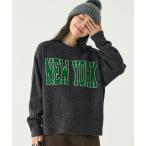 ショッピングワッペン ニット セーター アソートワッペンニットトップス レディース